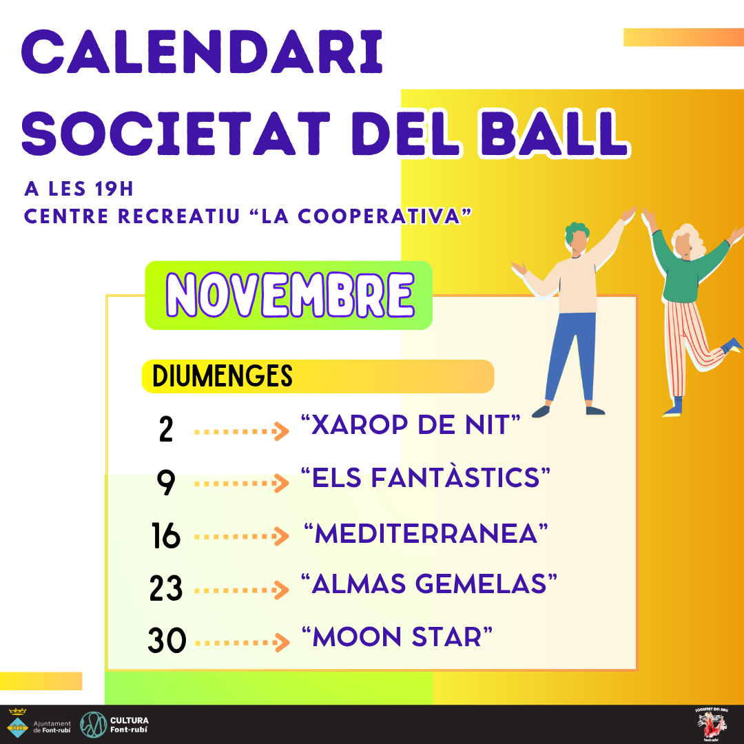 Calendari de la Societat del Ball per al mes de novembre