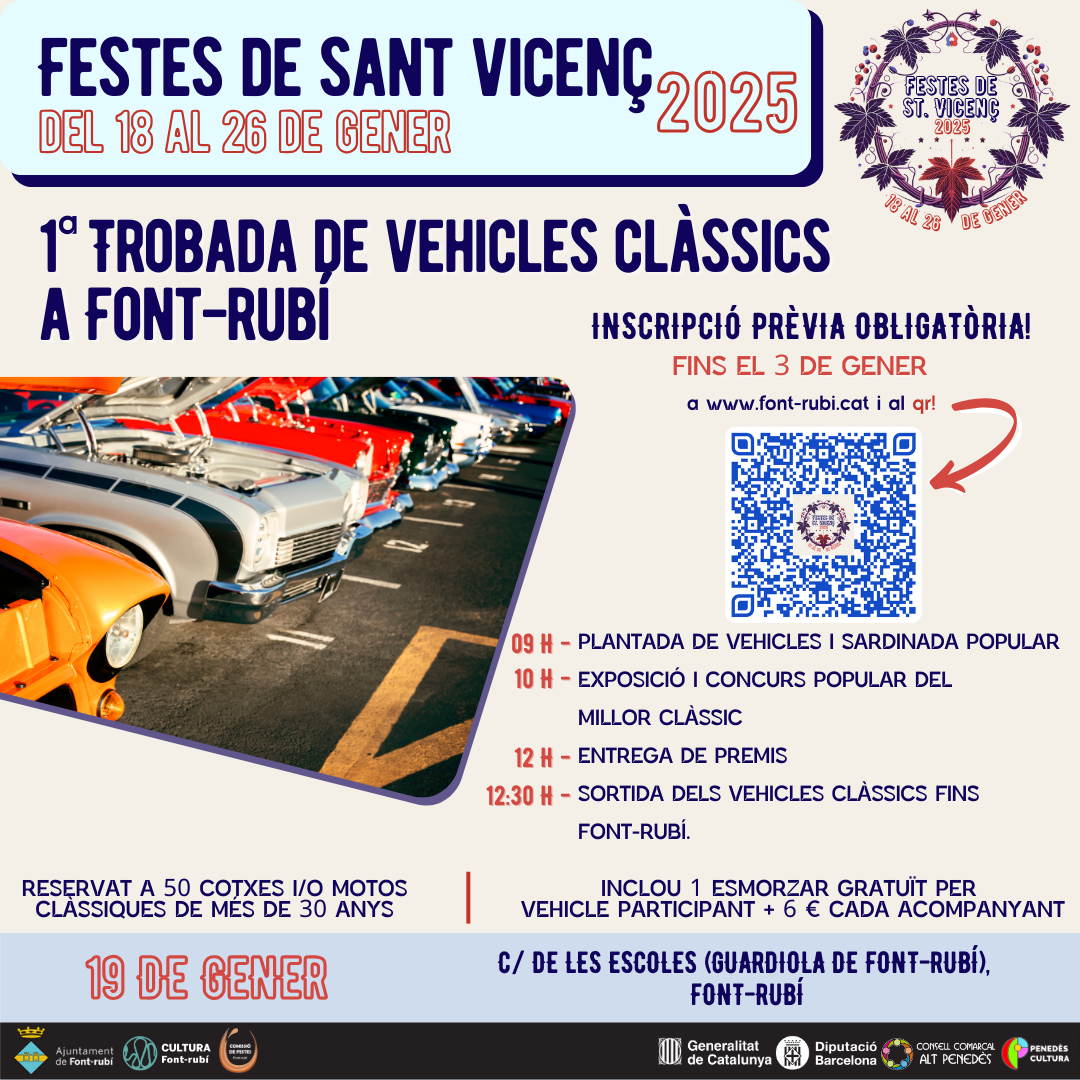 1a Trobada de Vehicles Clàssics a Font-rubí! - Festes de Sant Vicenç 2025