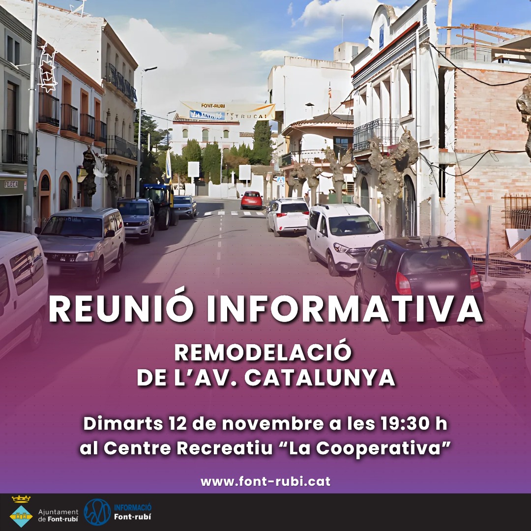 Reunió informativa de la remodelació de l'avinguda Catalunya