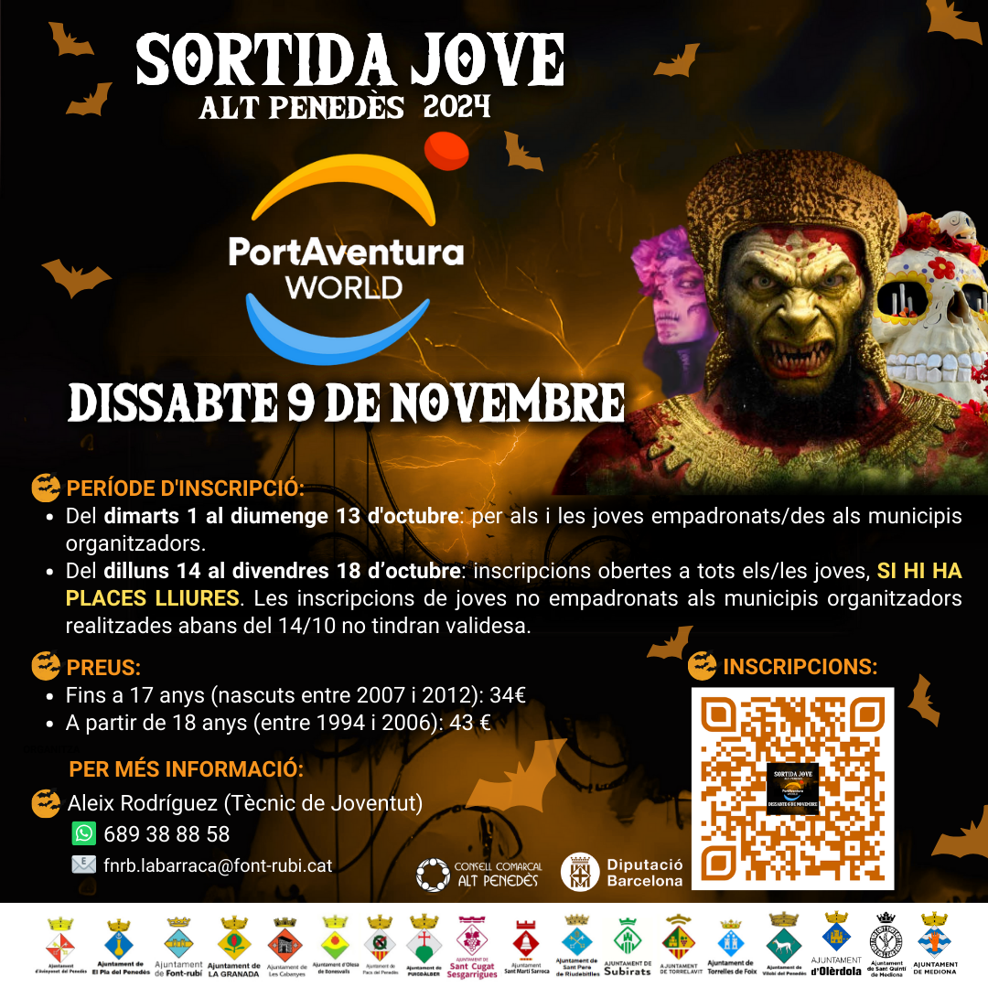 OBRIM INSCRIPCIONS per la Sortida Jove a Port Aventura!