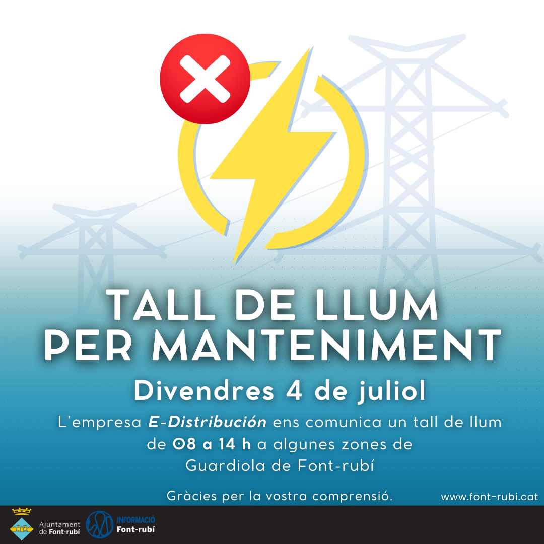 Tall de llum per manteniment
