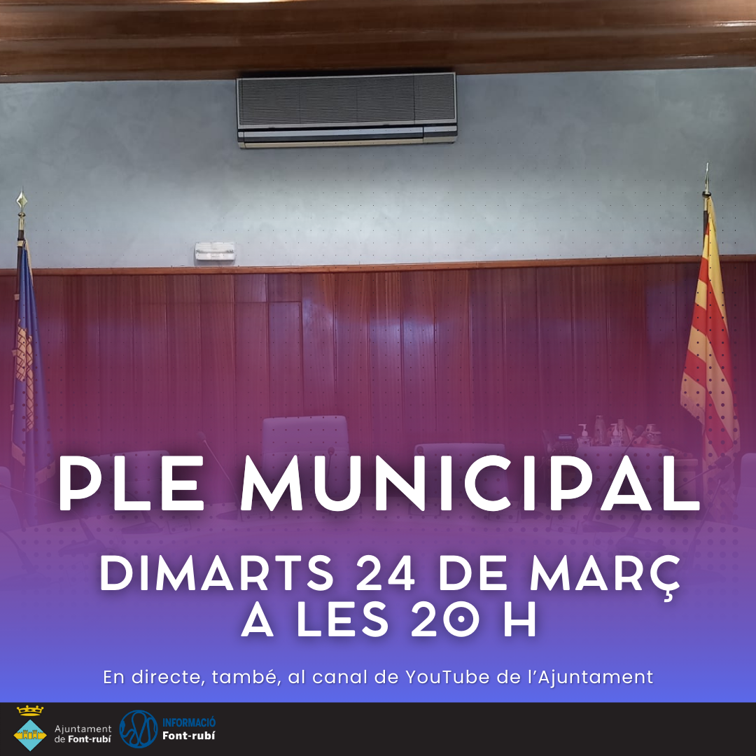 Ple Municipal extraordinari - 24 de mar&ccedil; de 2026