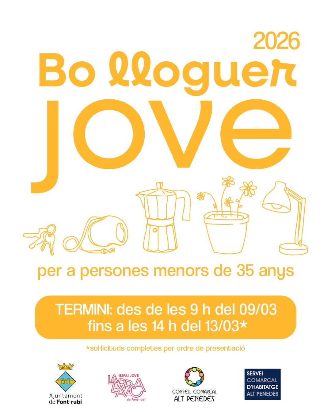 Obert el termini per sol&middot;licitar el Bo Lloguer Jove 2026